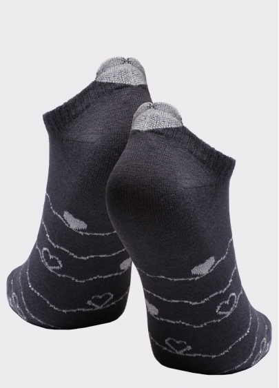 Короткі шкарпетки з сердечками WS1 LUREX 003 iron (сірий)