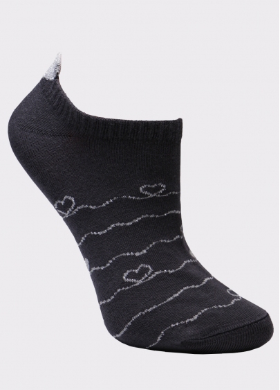 Короткие носки с сердечками WS1 LUREX 003 iron (серый)