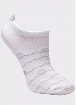 Короткі шкарпетки з сердечками WS1 LUREX 003 white (білий)