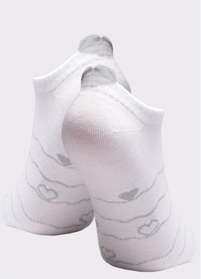 Короткие носки с сердечками WS1 LUREX 003 white (белый)