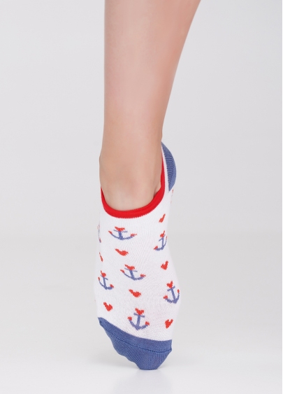 Короткие женские носки WS1 MARINE 009 bianco (белый)