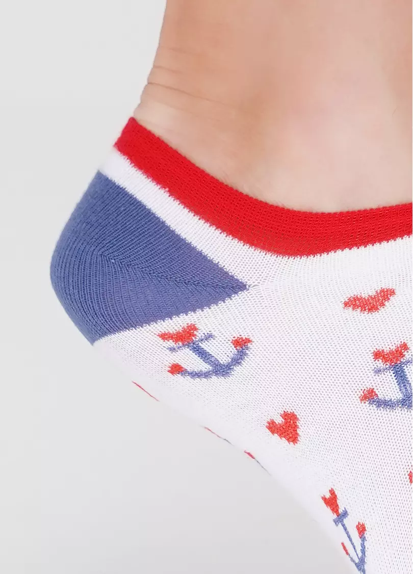 Короткие женские носки WS1 MARINE 009 bianco (белый)