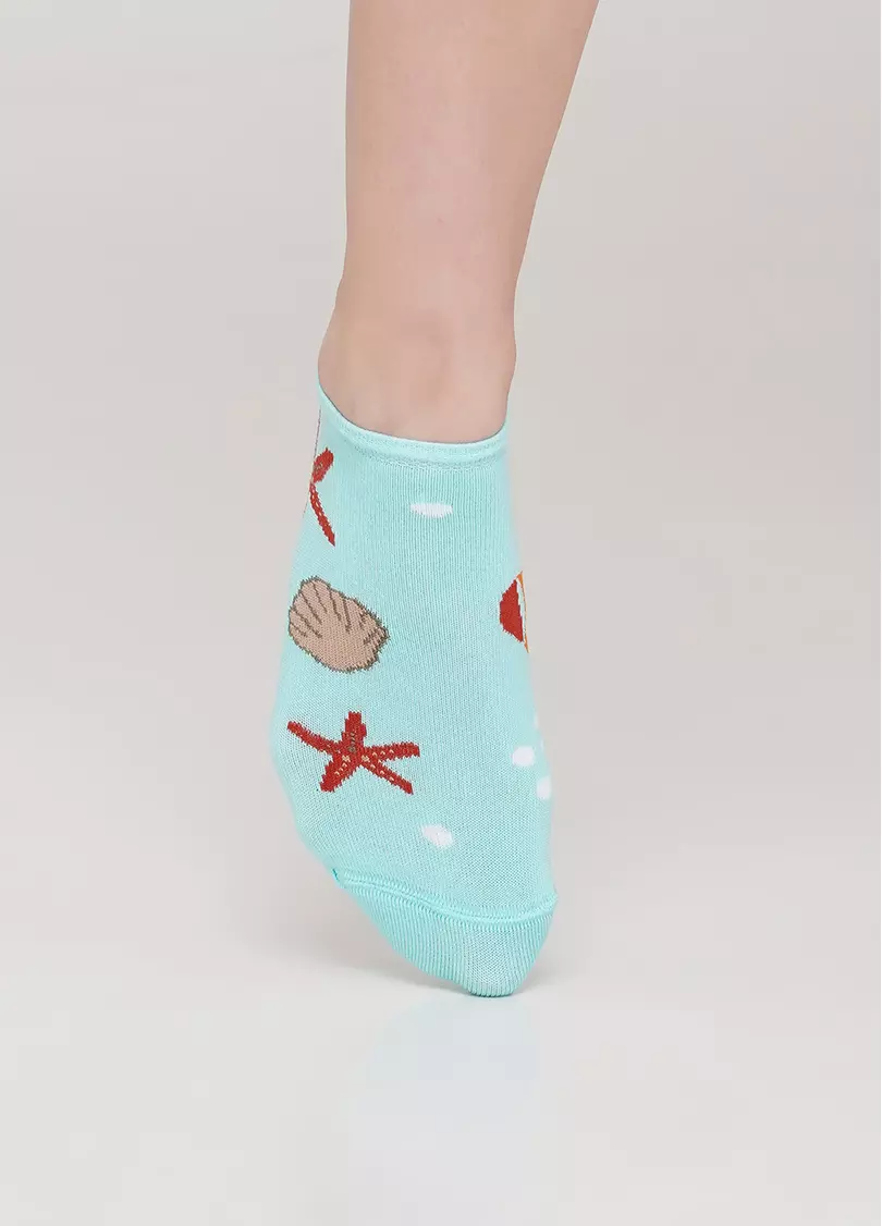 Женские короткие носки WS1 MARINE 010 (мятний)