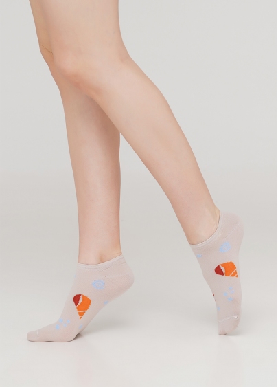 Женские короткие носки WS1 MARINE 010 (бежевый)
