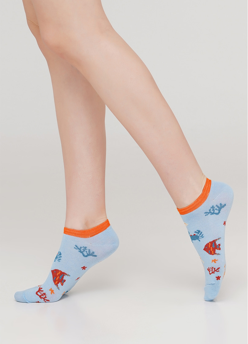 Жіночі короткі шкарпетки WS1 MARINE 011 (блакитний)