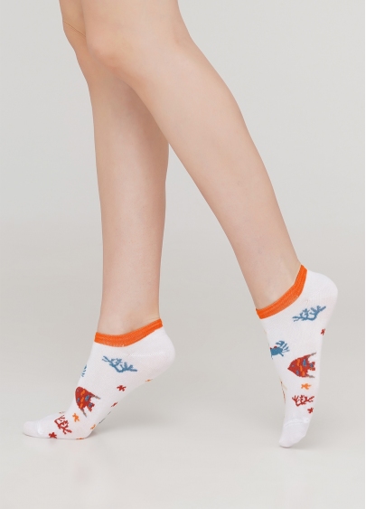 Женские короткие носки WS1 MARINE 011 (белый)