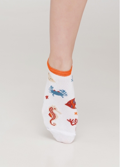 Жіночі короткі шкарпетки WS1 MARINE 011 (білий)
