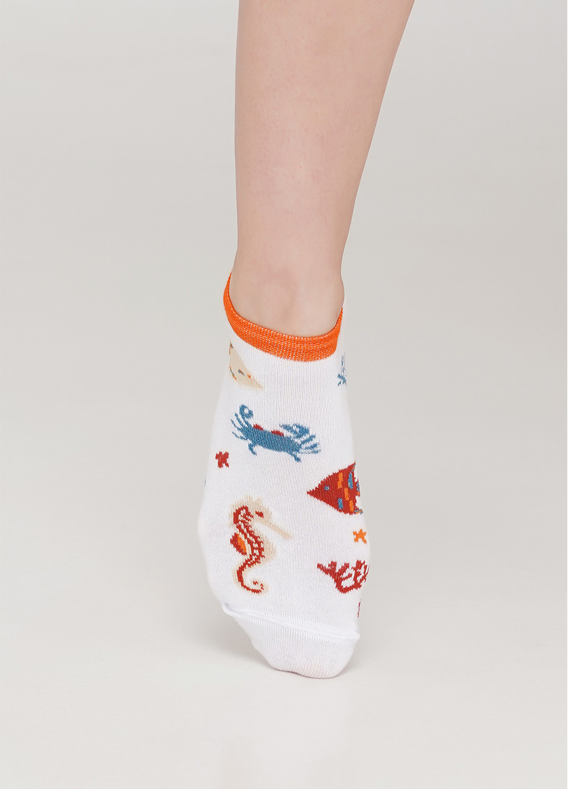 Жіночі короткі шкарпетки WS1 MARINE 011 (білий)