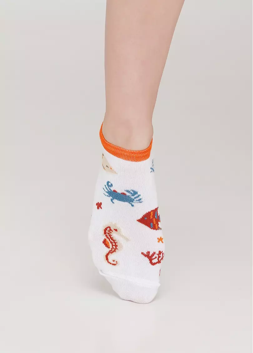 Женские короткие носки WS1 MARINE 011 (белый)