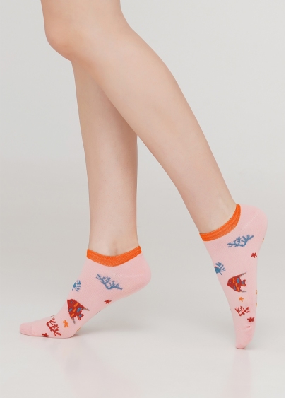 Жіночі короткі шкарпетки WS1 MARINE 011 (рожевий)