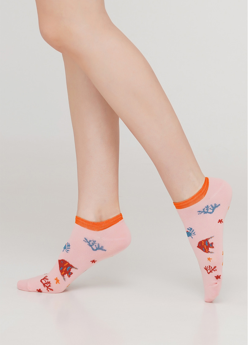 Жіночі короткі шкарпетки WS1 MARINE 011 (рожевий)