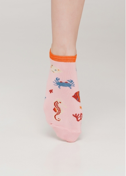 Женские короткие носки WS1 MARINE 011 (розовый)