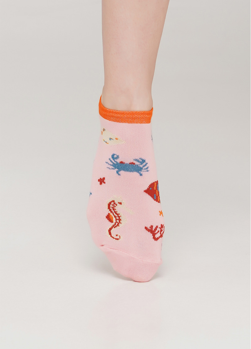 Жіночі короткі шкарпетки WS1 MARINE 011 (рожевий)