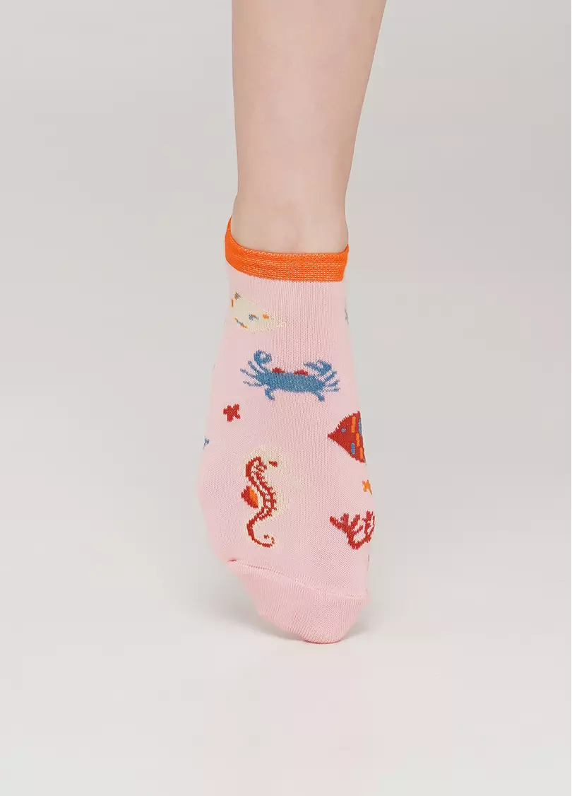 Женские короткие носки WS1 MARINE 011 (розовый)