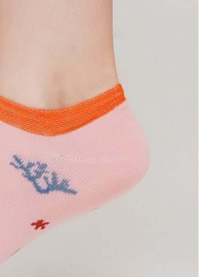 Женские короткие носки WS1 MARINE 011 (розовый)
