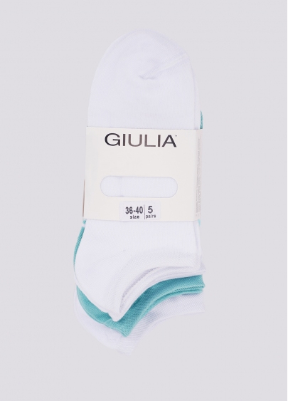 Короткие носки набор из 5 пар WS1 SET 1 white/pastel turquoise (белый/зеленый)