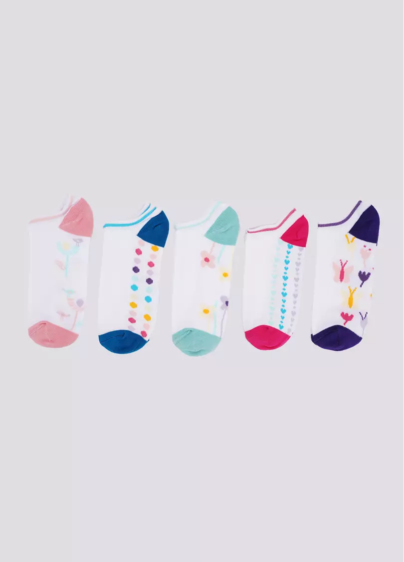 Короткі шкарпетки з малюнком на стопі набір з 5 пар WS1 SET 4 white (білий)