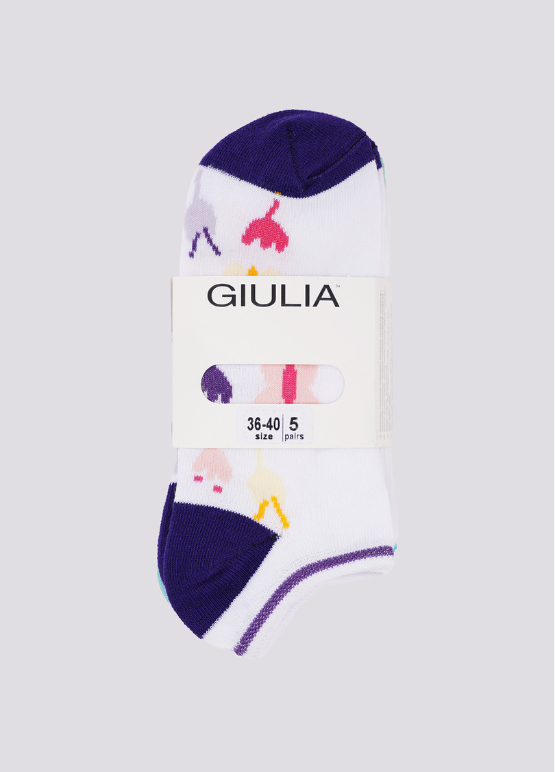 Короткі шкарпетки з малюнком на стопі набір з 5 пар WS1 SET 4 white (білий)