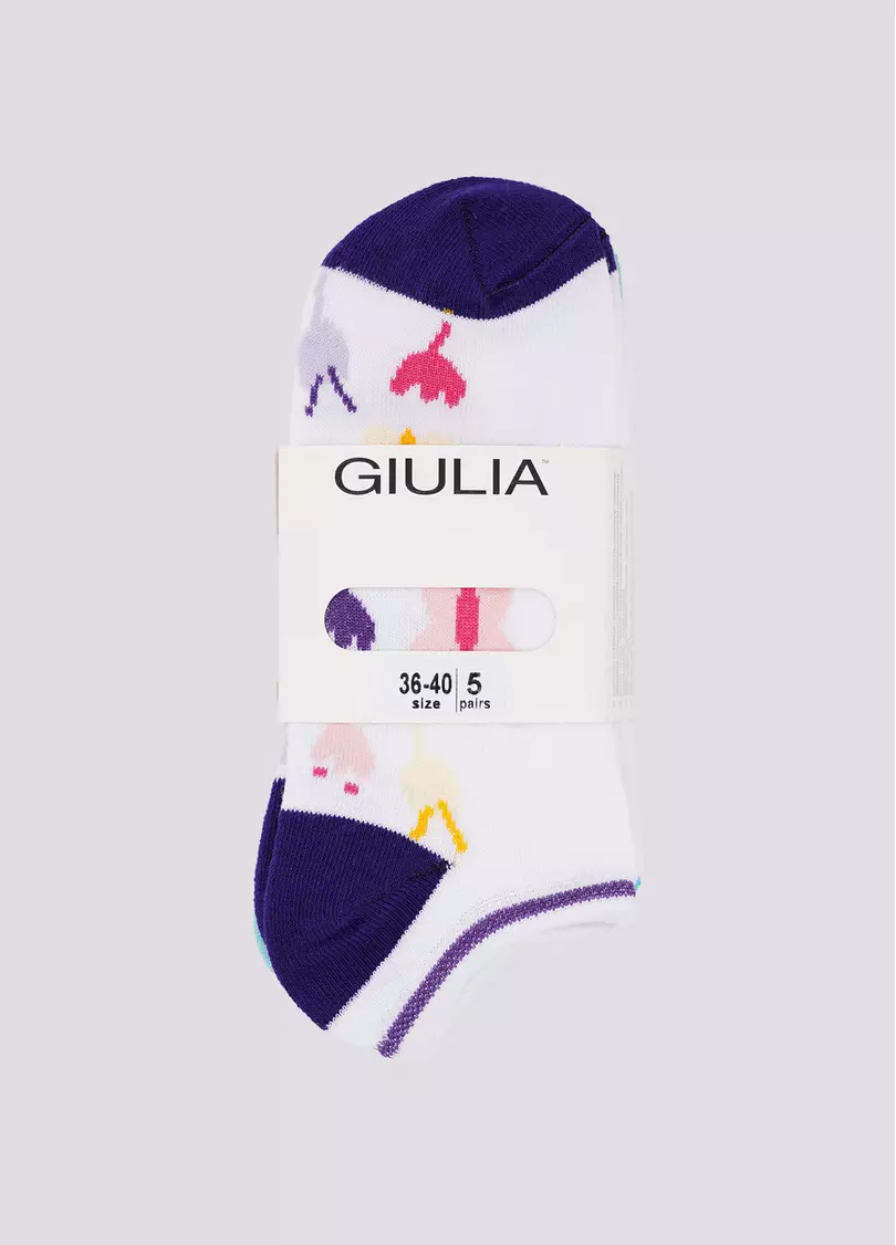 Короткі шкарпетки з малюнком на стопі набір з 5 пар WS1 SET 4 white (білий)