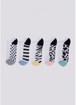 Короткі шкарпетки з анімалістичним малюнком набір з 5 пар WS1 SET 5 white (білий)