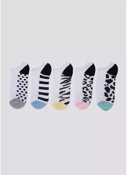 Короткі шкарпетки з анімалістичним малюнком набір з 5 пар WS1 SET 5 white (білий)