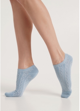 Короткие носки с узором цепочек WS1 SOFT BACKGROUND 001 baby blue (голубой)
