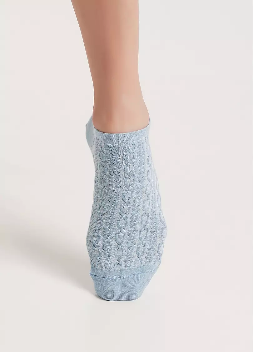 Короткие носки с узором цепочек WS1 SOFT BACKGROUND 001 baby blue (голубой)