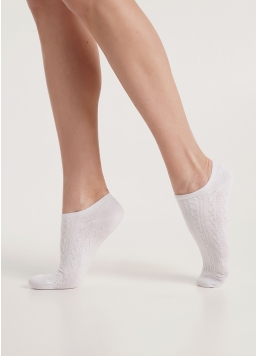 Короткі шкарпетки з візерунком лацюжок WS1 SOFT BACKGROUND 001 white (білий)