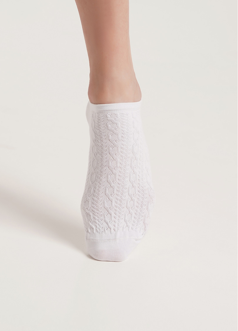 Короткі шкарпетки з візерунком лацюжок WS1 SOFT BACKGROUND 001 white (білий)
