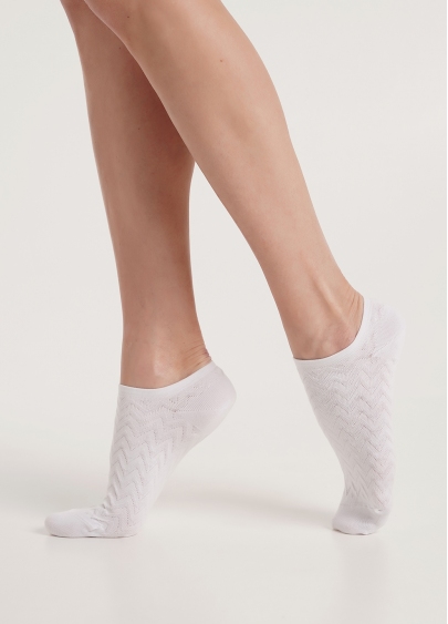Женские носки короткие WS1 SOFT BACKGROUND 002 white (белый)