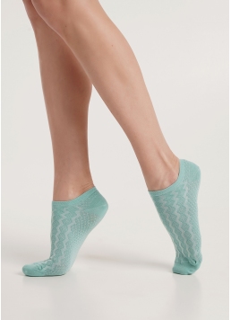 Короткие носки с плетеным узором WS1 SOFT BACKGROUND 003 pastel turquoise (зеленый)