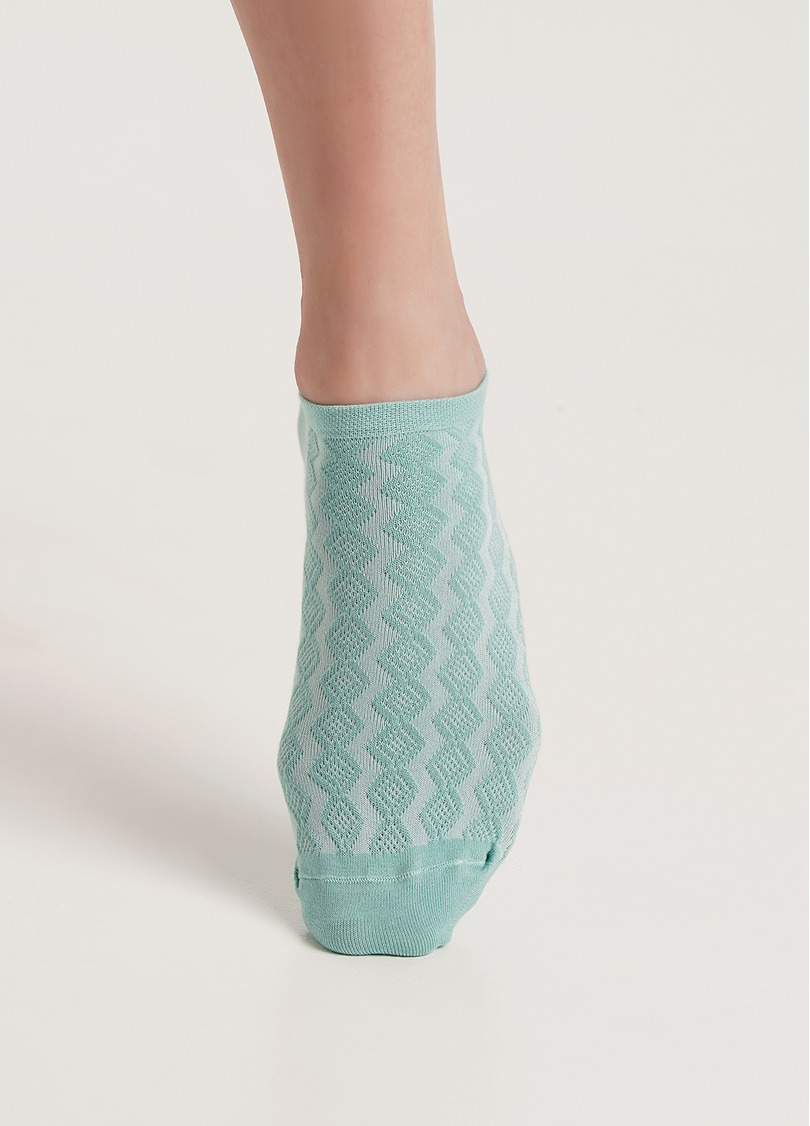 Короткі шкарпетки з плетеним візерунком WS1 SOFT BACKGROUND 003 pastel turquoise (зелений)
