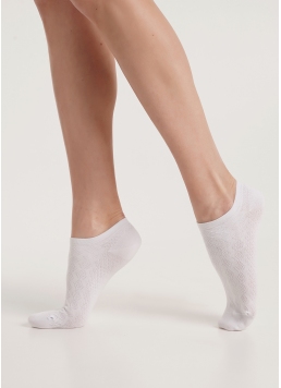 Короткі шкарпетки з плетеним візерунком WS1 SOFT BACKGROUND 003 white (білий)