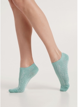 Короткі шкарпетки з квітковим візерунком WS1 SOFT BACKGROUND 004 pastel turquoise (зелений)