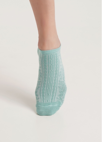 Короткі шкарпетки з квітковим візерунком WS1 SOFT BACKGROUND 004 pastel turquoise (зелений)
