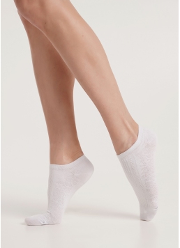 Короткі шкарпетки з квітковим візерунком WS1 SOFT BACKGROUND 004 white (білий)