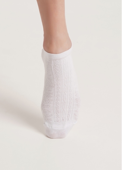Короткие носки с цветочным узором WS1 SOFT BACKGROUND 004 white (белый)
