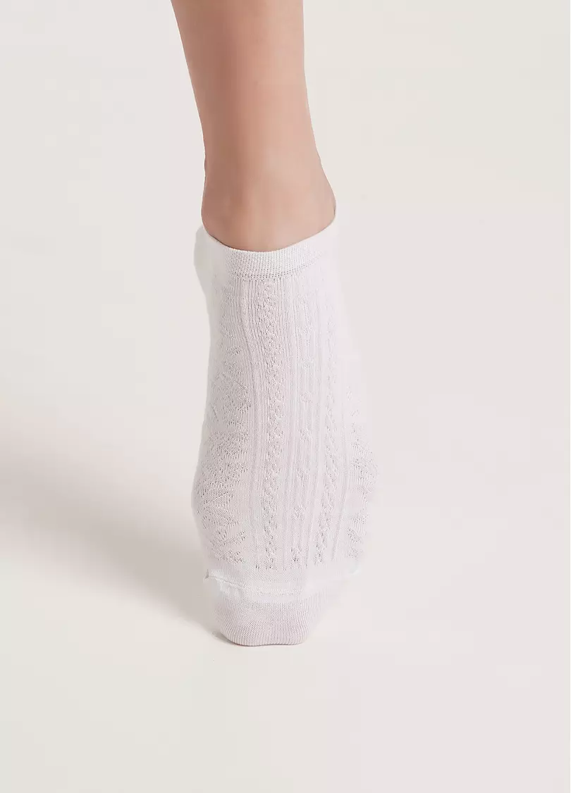 Короткие носки с цветочным узором WS1 SOFT BACKGROUND 004 white (белый)