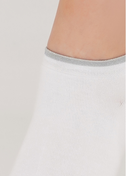 Шкарпетки з бавовни з блискучими сердечками WS1 SOFT LUREX 001 (WS1 PREMIUM LUREX 001) bianco (білий)
