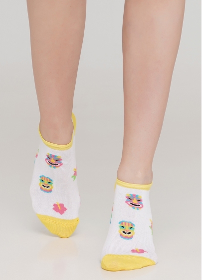 Шкарпетки короткі жіночі з малюнком WS1 TROPIC 001 (білий)