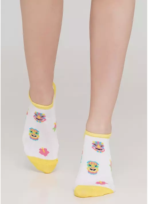 Шкарпетки короткі жіночі з малюнком WS1 TROPIC 001 (білий)