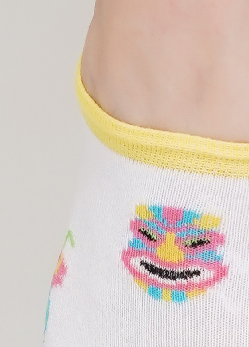 Шкарпетки короткі жіночі з малюнком WS1 TROPIC 001 (білий)