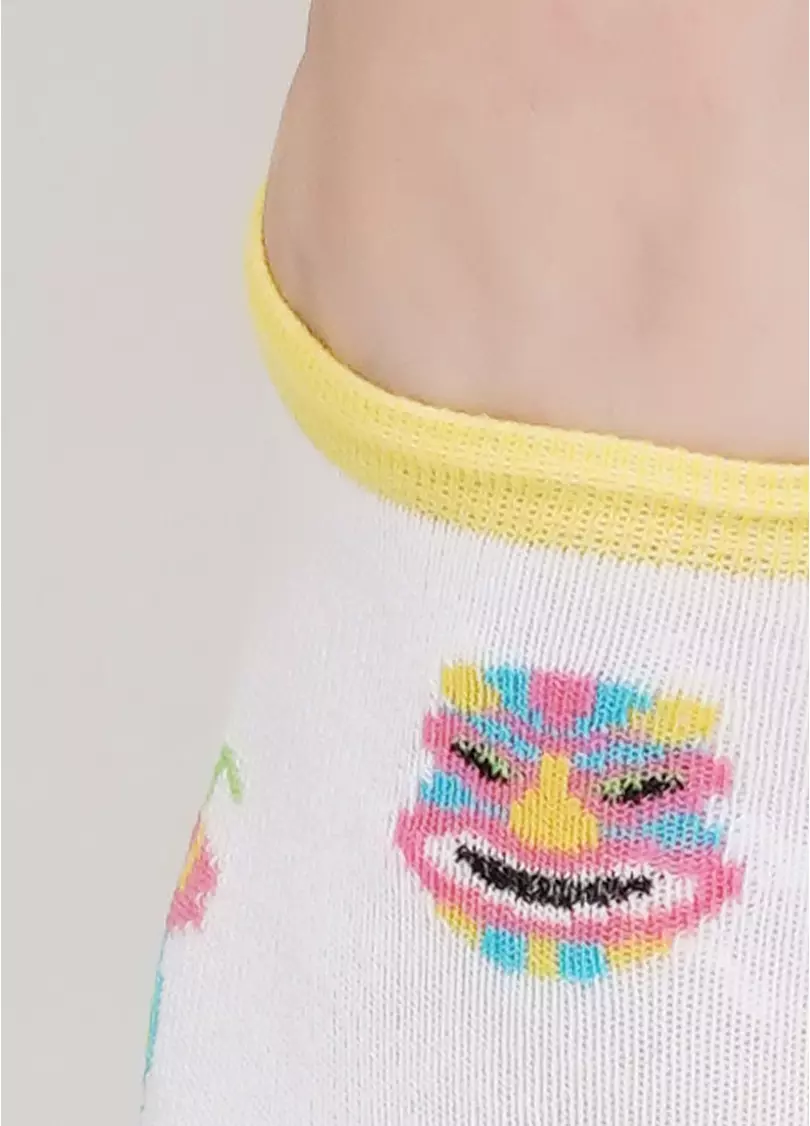 Носки короткие женские с рисунком WS1 TROPIC 001 (белый)