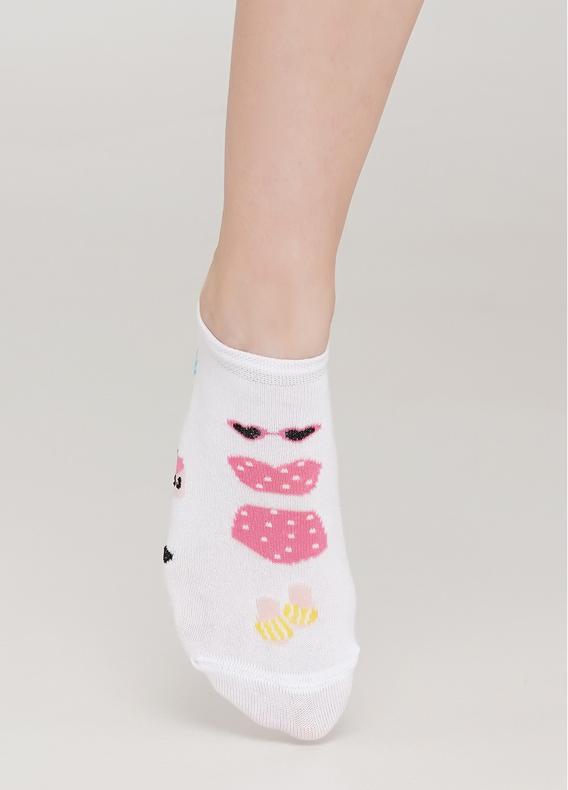 Шкарпетки короткі з тропічним малюнком WS1 TROPIC 002 (білий)