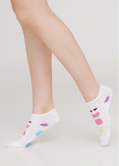Шкарпетки короткі з тропічним малюнком WS1 TROPIC 002 (білий)
