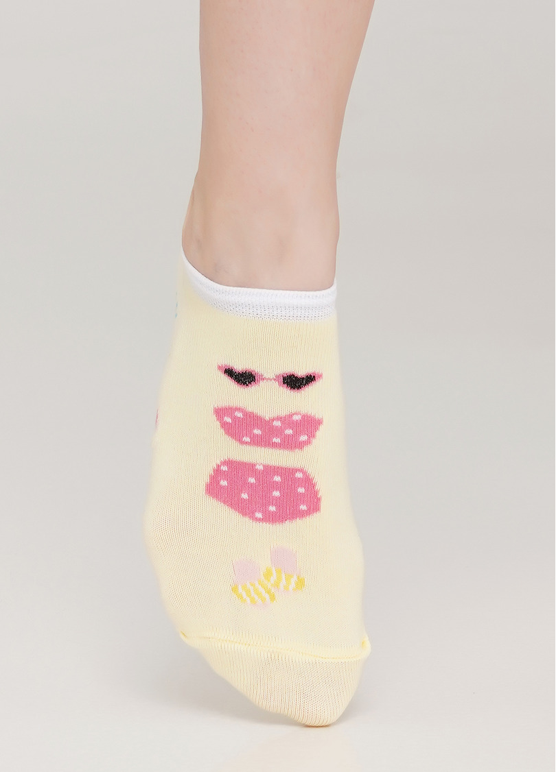 Носки короткие с тропическим рисунком WS1 TROPIC 002 (желтый)