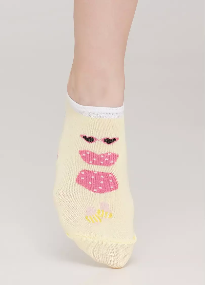 Носки короткие с тропическим рисунком WS1 TROPIC 002 (желтый)