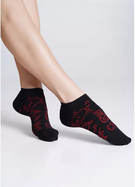 Носки с рисунками WS1 VALENTINE 010 black (черный)