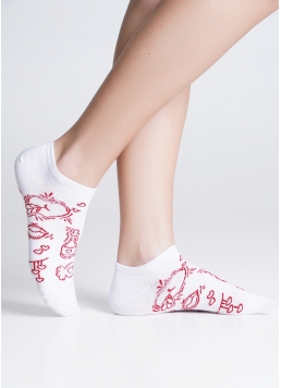 Шкарпетки з малюнками WS1 VALENTINE 010 white (білий)