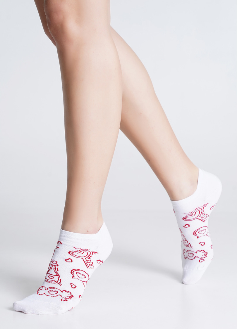 Носки с рисунками WS1 VALENTINE 010 white (белый)